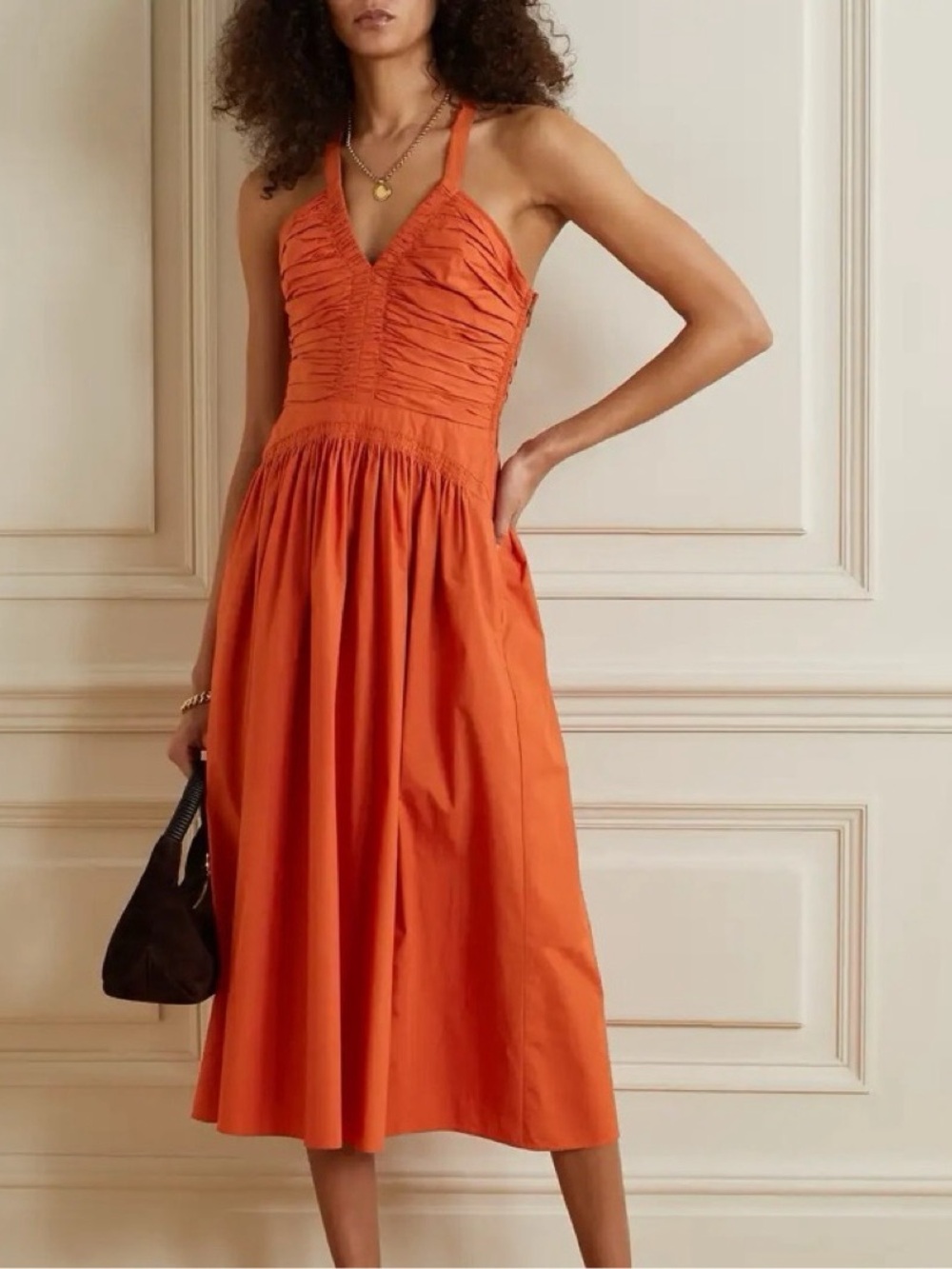 Ulla Johnson Laurelin Ruched Midi Dress size XS